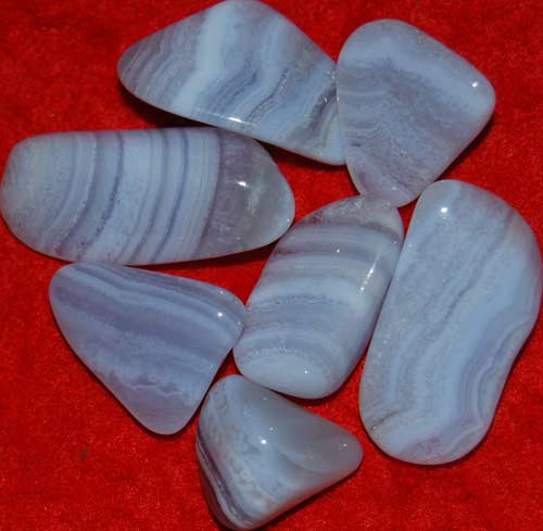 7 Blue Lace Agate Tumbled Stones #3