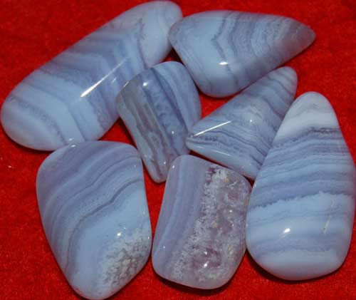 7 Blue Lace Agate Tumbled Stones #4