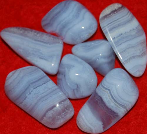7 Blue Lace Agate Tumbled Stones #6