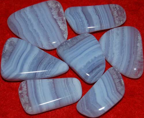 7 Blue Lace Agate Tumbled Stones #9