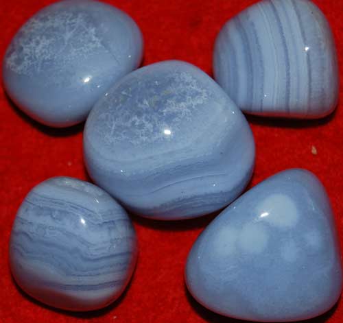 5 Large Blue Lace Agate Tumbled Stones #13