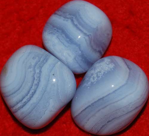 3 Large Blue Lace Agate Tumbled Stones #1