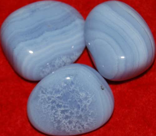 3 Large Blue Lace Agate Tumbled Stones #6