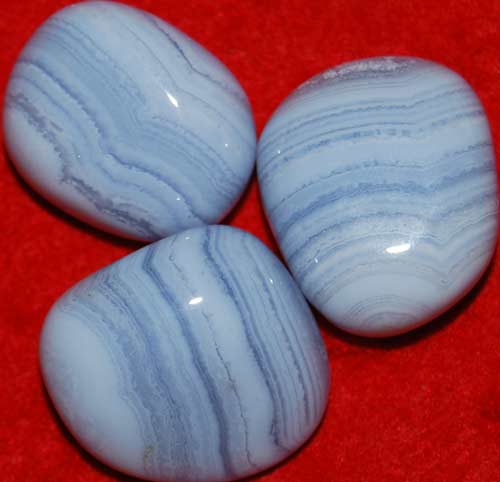 3 Large Blue Lace Agate Tumbled Stones #7