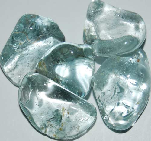 Five Blue Topaz Tumbled Stones #12