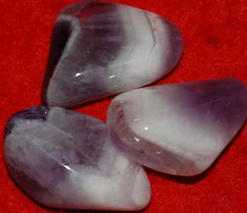 3 Chevron Amethyst Tumbled Stones #1