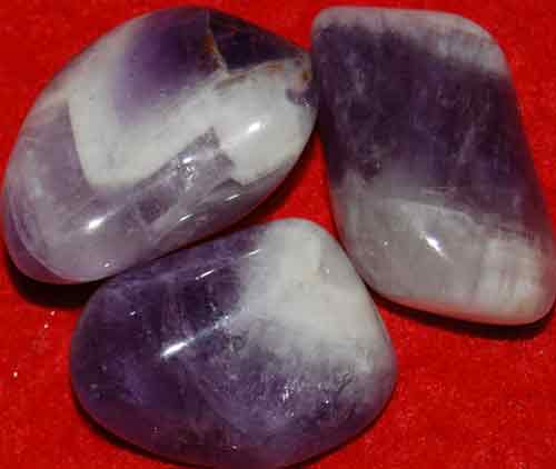 3 Chevron Amethyst Tumbled Stones #3