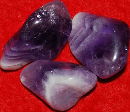 3 Chevron Amethyst Tumbled Stones #4