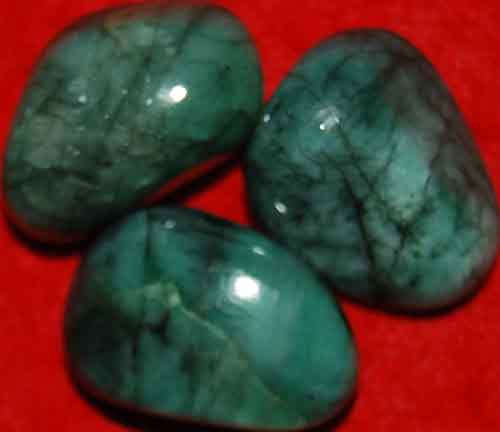 3 Emerald Tumbled Stones #11