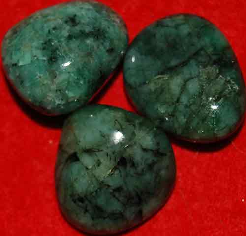 3 Emerald Tumbled Stones #13