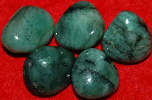 5 Emerald Tumbled Stones #1