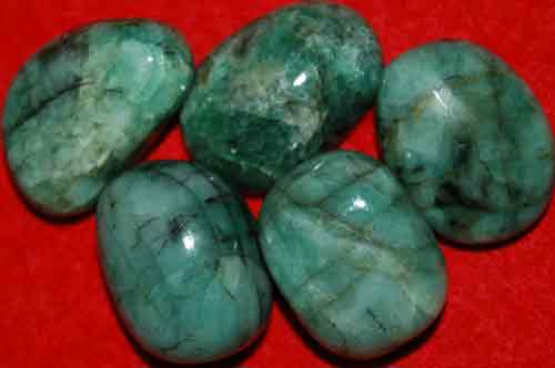 5 Emerald Tumbled Stones #21