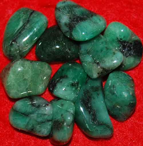 11 Emerald Tumbled Stones #23