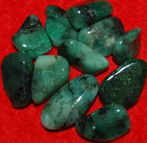 11 Emerald Tumbled Stones #24