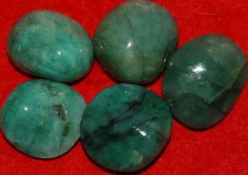 5 Emerald Tumbled Stones #2