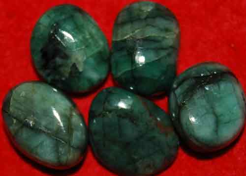 5 Emerald Tumbled Stones #4