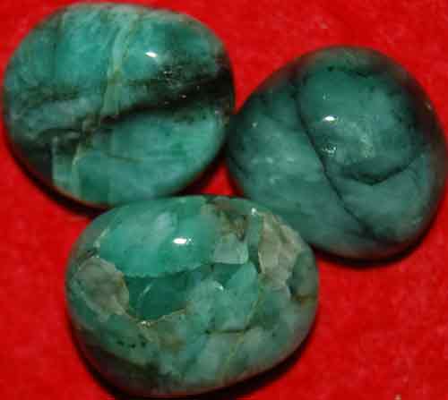 3 Emerald Tumbled Stones #8