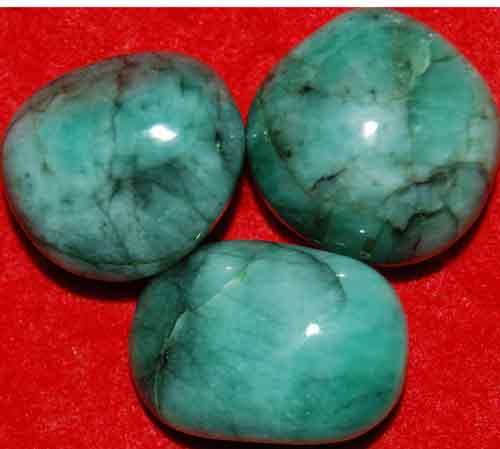3 Emerald Tumbled Stones #9