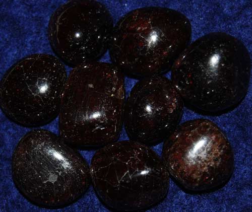 Nine Garnet Tumbled Stones #2