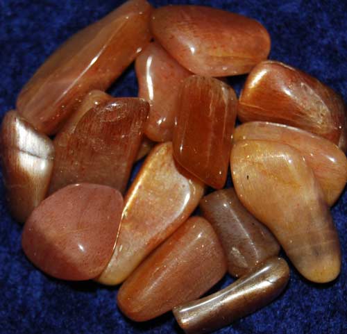 Fifteen Golden Feldspar Tumbled Stones #1