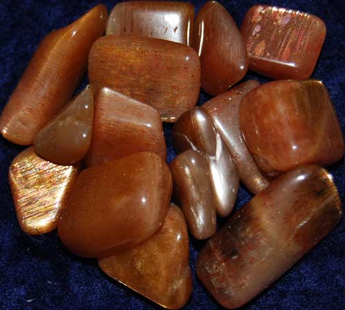 Fifteen Golden Feldspar Tumbled Stones #6