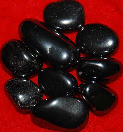 Nine Hematite Tumbled Stones #1