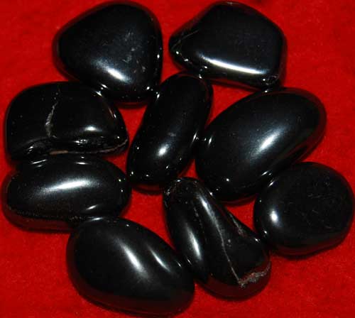 Nine Hematite Tumbled Stones #8