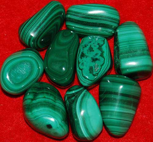 9 Malachite Tumbled Stones #11