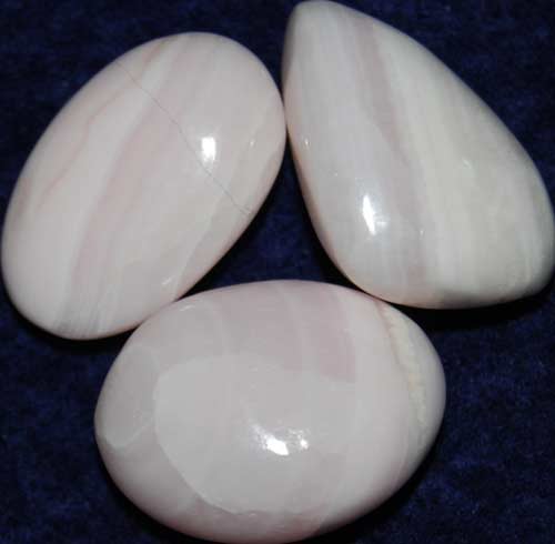 Three Manganoan (Pink) Calcite Tumbled Stones #1