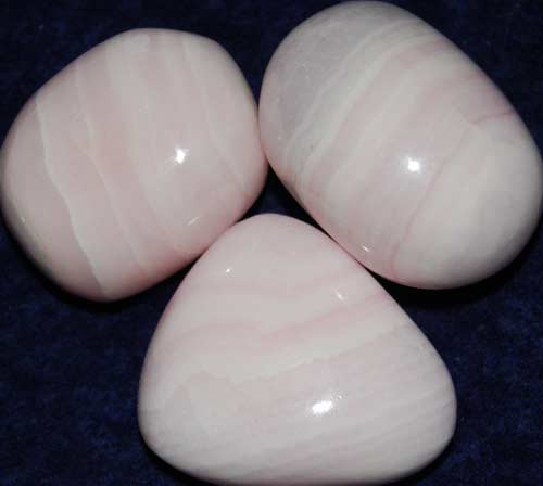 Three Manganoan (Pink) Calcite Tumbled Stones #20