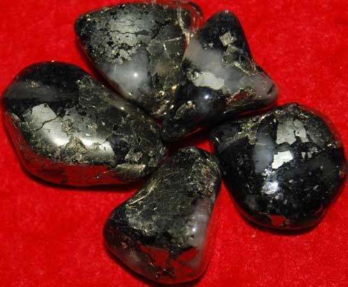5 Pyrite in Quartz Tumbled Stones #11