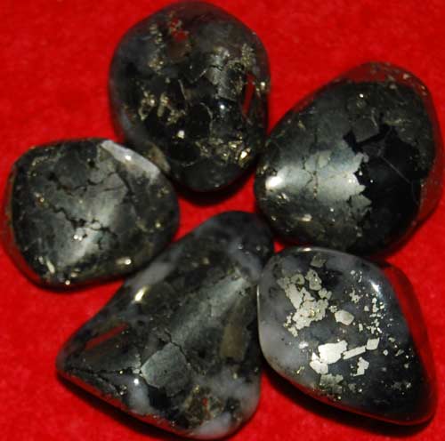 5 Pyrite in Quartz Tumbled Stones #5