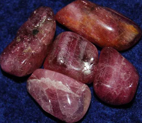 Five Pink Tourmaline with Lepidolite Tumbled Stones #6