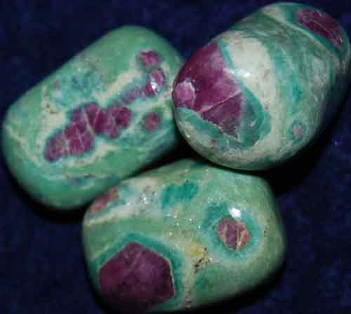 3 Ruby in Fuchsite Tumbled Stones #11