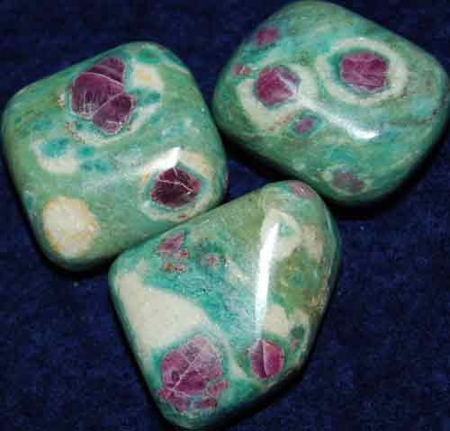3 Ruby in Fuchsite Tumbled Stones #16