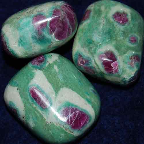 3 Ruby in Fuchsite Tumbled Stones #17