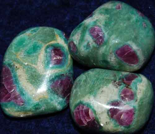 3 Ruby in Fuchsite Tumbled Stones #1