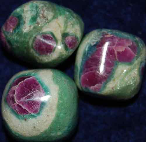 3 Ruby in Fuchsite Tumbled Stones #7