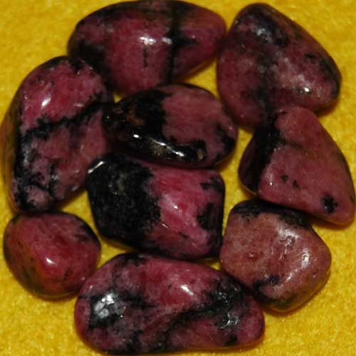 Nine Rhodonite Tumbled Stones #1