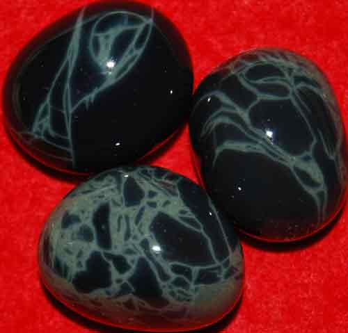 3 Spider Obsidian Tumbled Stones #5