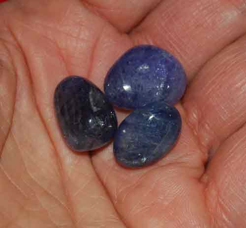 Three Tanzanite Tumbled Stones #13