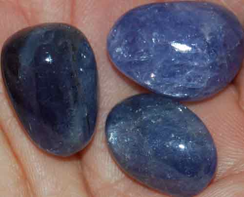 Three Tanzanite Tumbled Stones #13