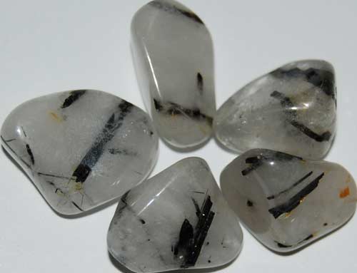 5 Tourmalinated Quartz Tumbled Stones #5