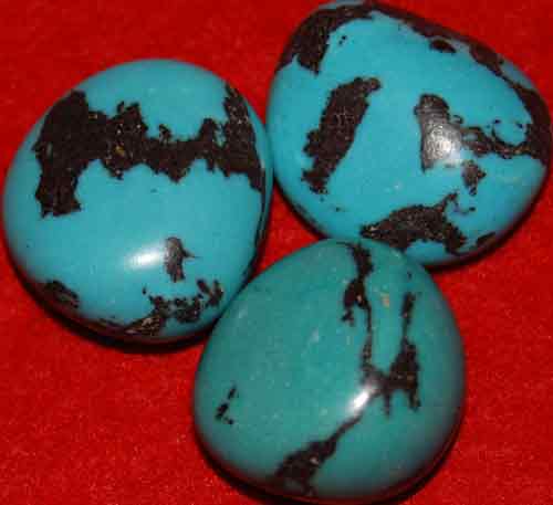 3 Turquoise Tumbled Stones #14