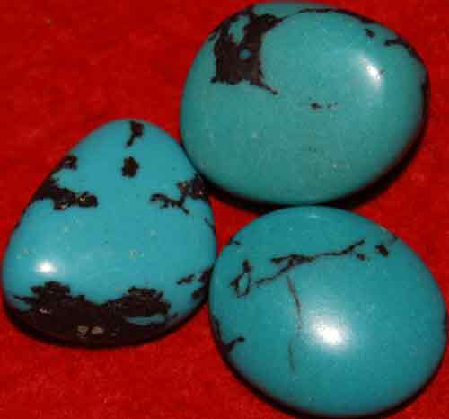 3 Turquoise Tumbled Stones #15