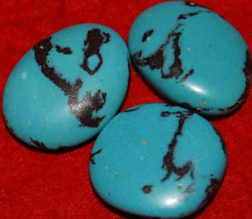 3 Turquoise Tumbled Stones #16
