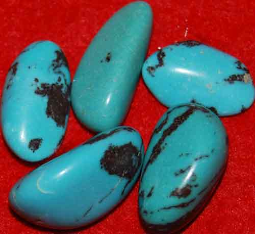 5 Turquoise Tumbled Stones #1