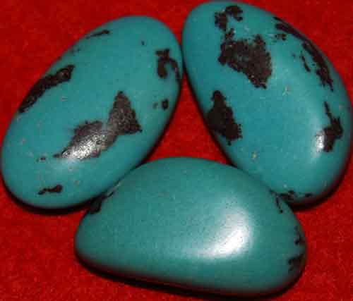 3 Turquoise Tumbled Stones #9