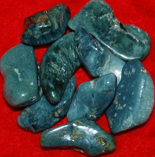 Nine Vonsen Blue Jade (Dianite) Tumbled Stones #10
