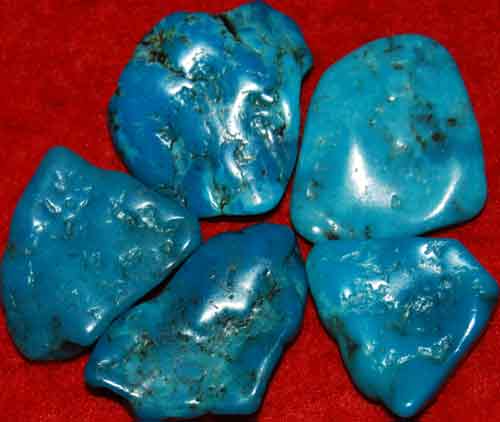 5 Wavy Turquoise Tumbled Stones #2